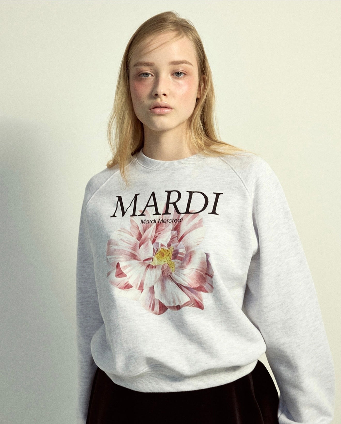 韓國 Mardi Mercredi Sweatshirt Raglan Roses 01【MM216】