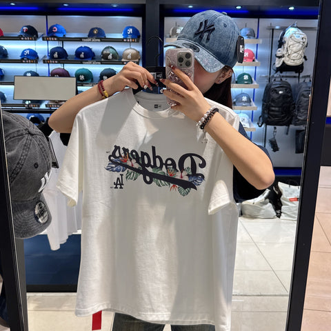 韓國 New Era LA Dodgers Flower Script T-shirt【NE088】