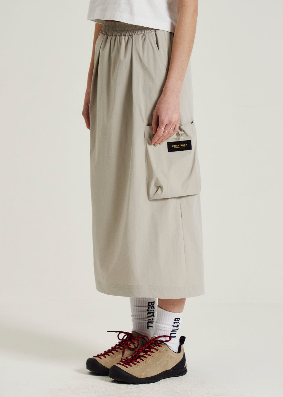 韓國 Beentrill Stretch Woven Long Skirt【BL073】