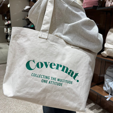 韓國 Covernat Fresh Serif Logo Canvas Bag【CO064】 - STT Mall HK 靚太網購