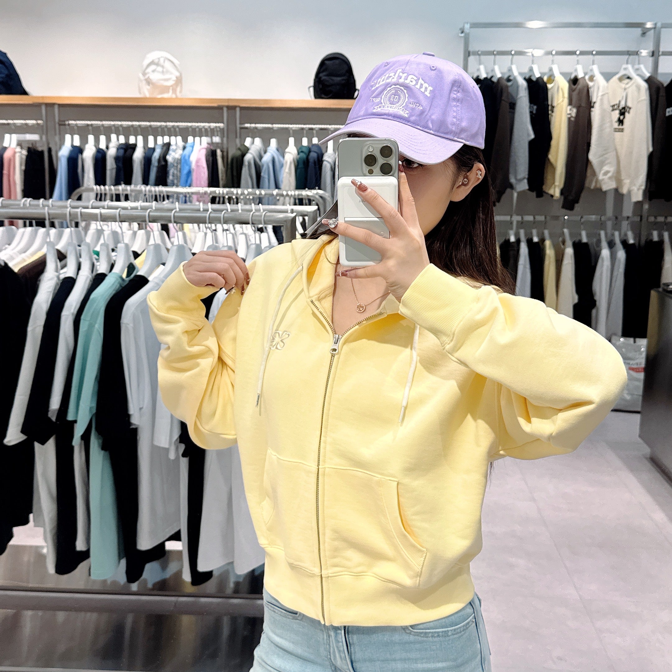 韓國 Markm (W) SYMBOL LOGO CROP HOODIE ZIP-UP【MA071】