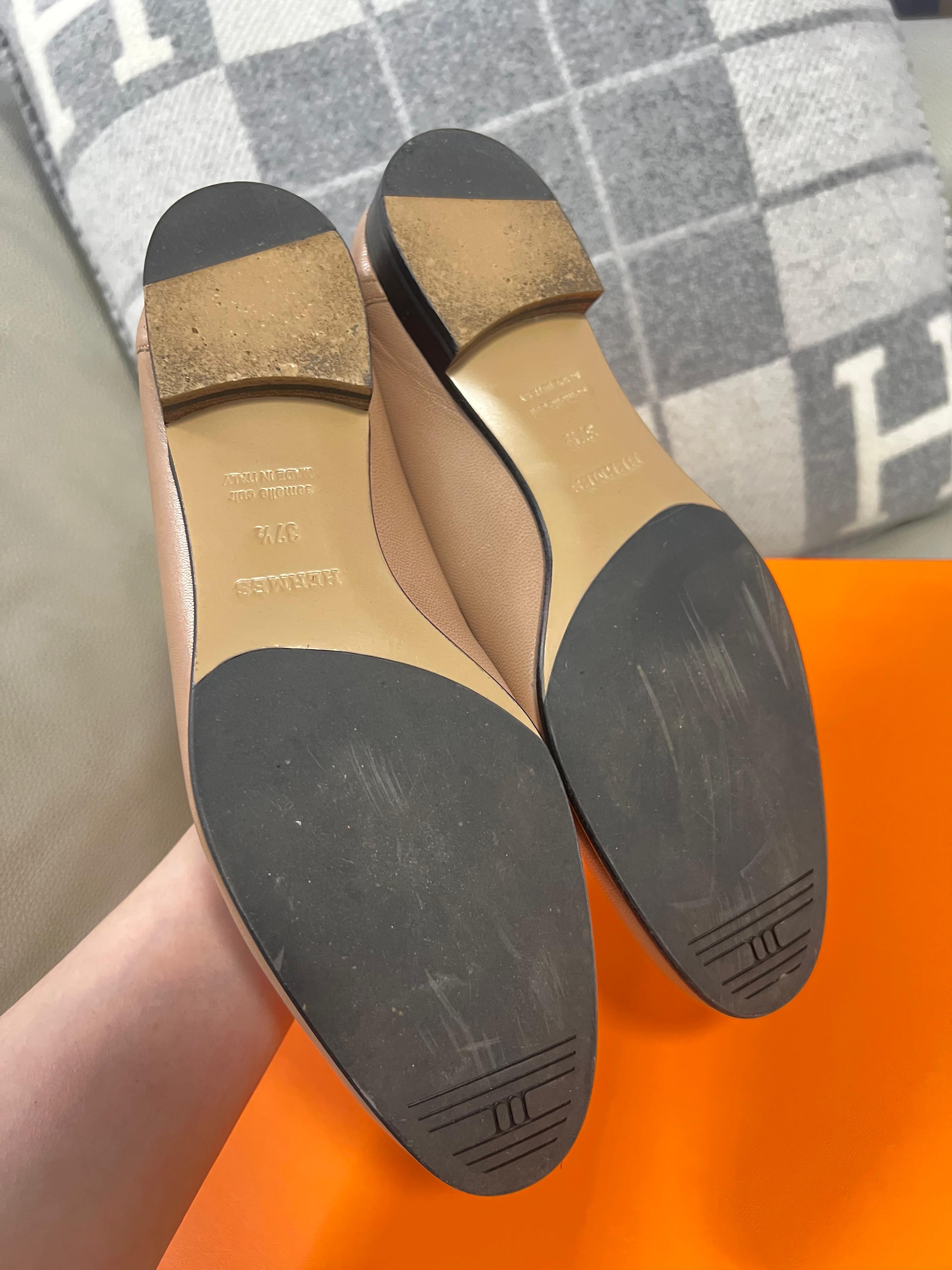 【Preloved】Hermes 流蘇款真皮鞋 (尺碼37.5 正碼) 【ST019】