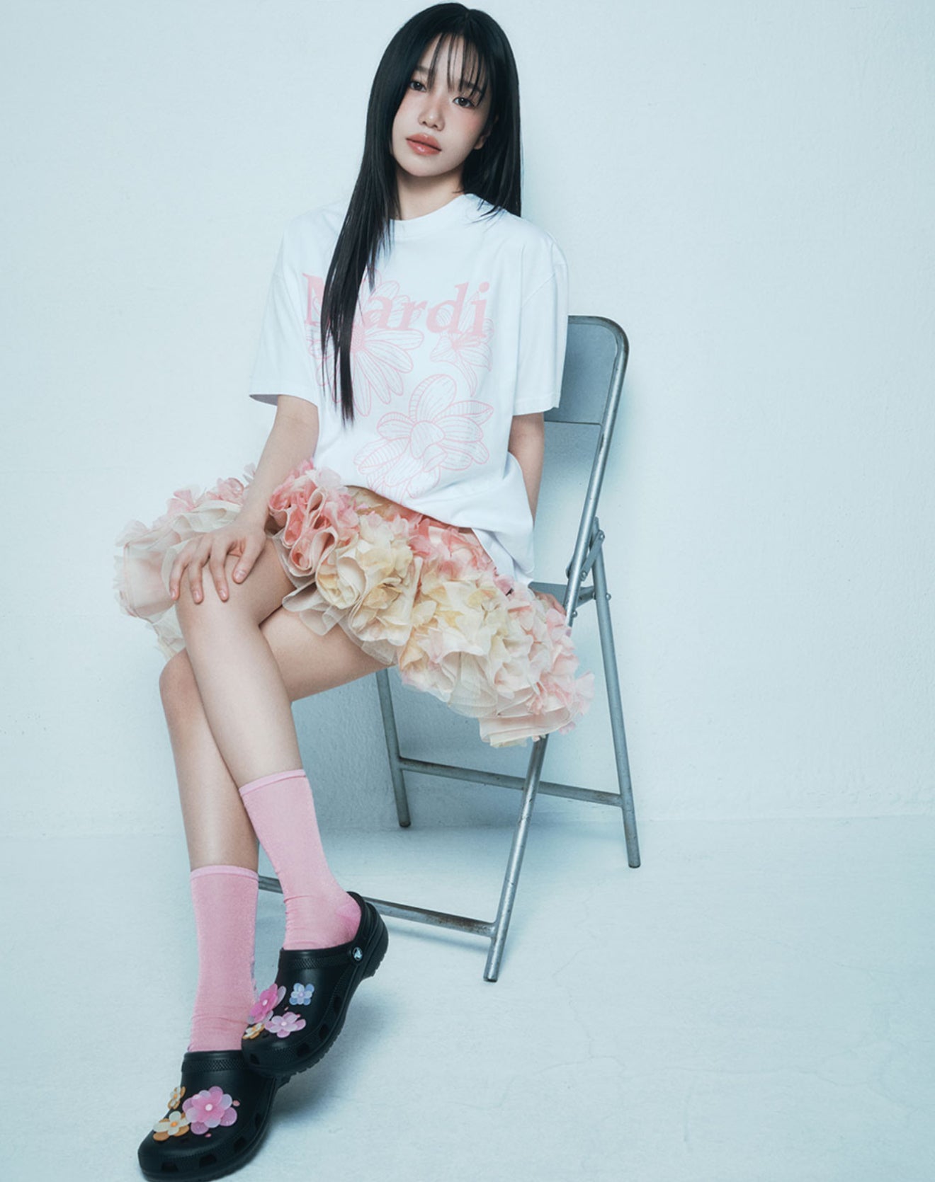 韓國 Mardi Mercredi UNISEX TSHIRT TRIPLE FLOWER【MM141】