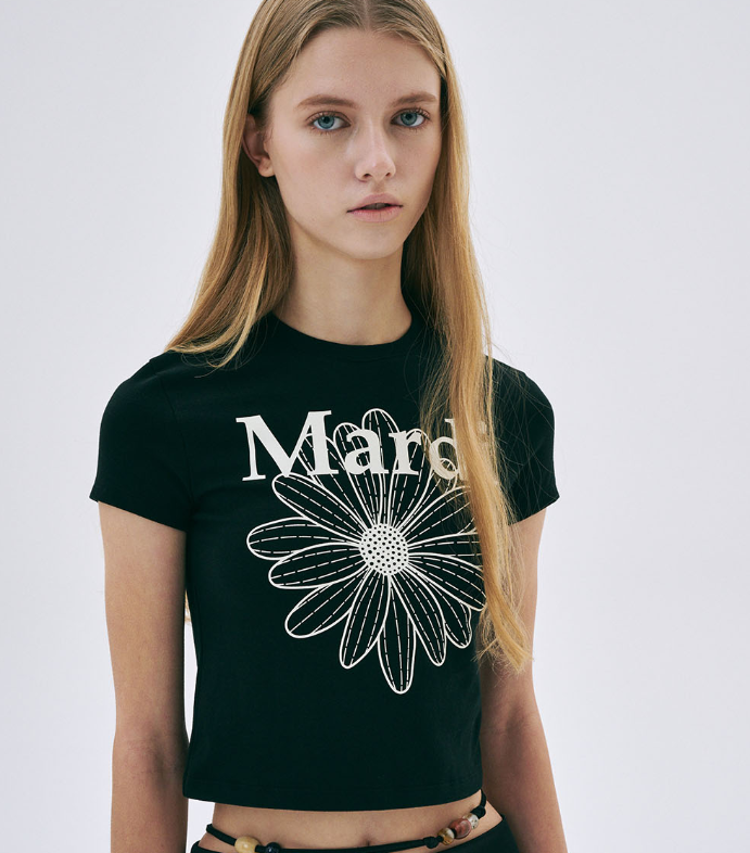 韓國 Mardi Mercredi CROPPED TSHIRT FLOWERMARDI【MM031】 - STT Mall HK 靚太網購