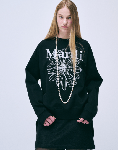韓國 Mardi Mercredi SWEATSHIRT FLOWERMARDI NEEDLEWORK