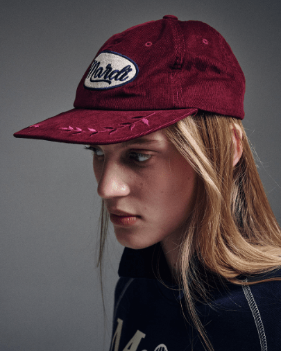 韓國 Mardi Mercredi CORDUROY CAP MARDI VINTAGE LOGO - STT Mall HK 靚太網購 -- BURGUNDY