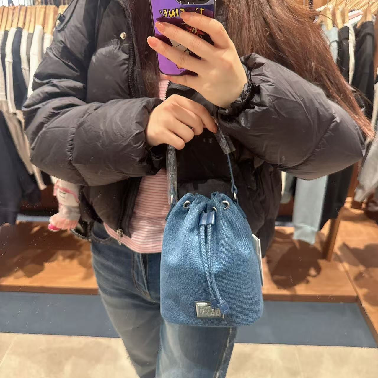 韓國 Marithe Francois Girbaud CLASSIC LOGO MINI BUCKET BAG 【MF100】