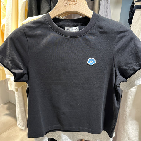 韓國 Wacky Willy Women's Lily Wappen Crop Short Sleeve T-Shirt【WW148】