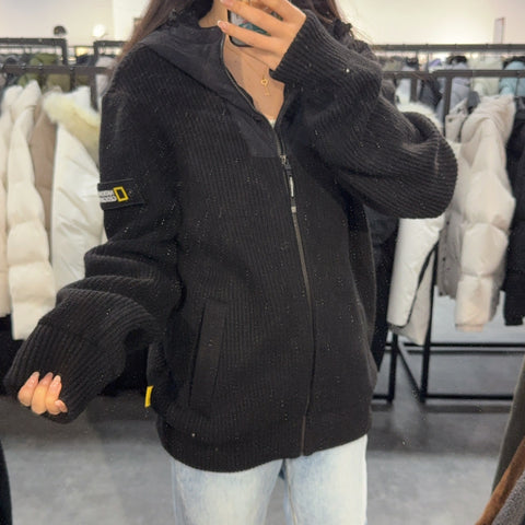 【現貨】韓國 National Geographic Men's Woven Hybrid Hooded Knit Pullover【NG409】