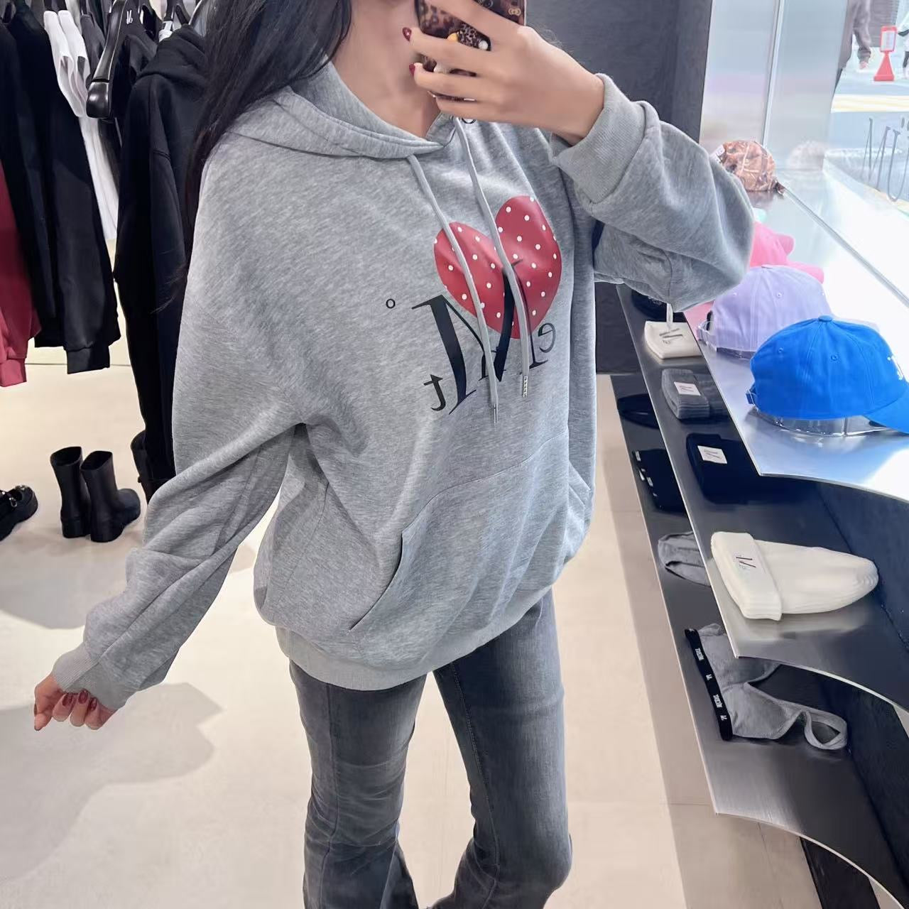 韓國 Mucent Moa Dot Heart Logo Hoodie【MU125】