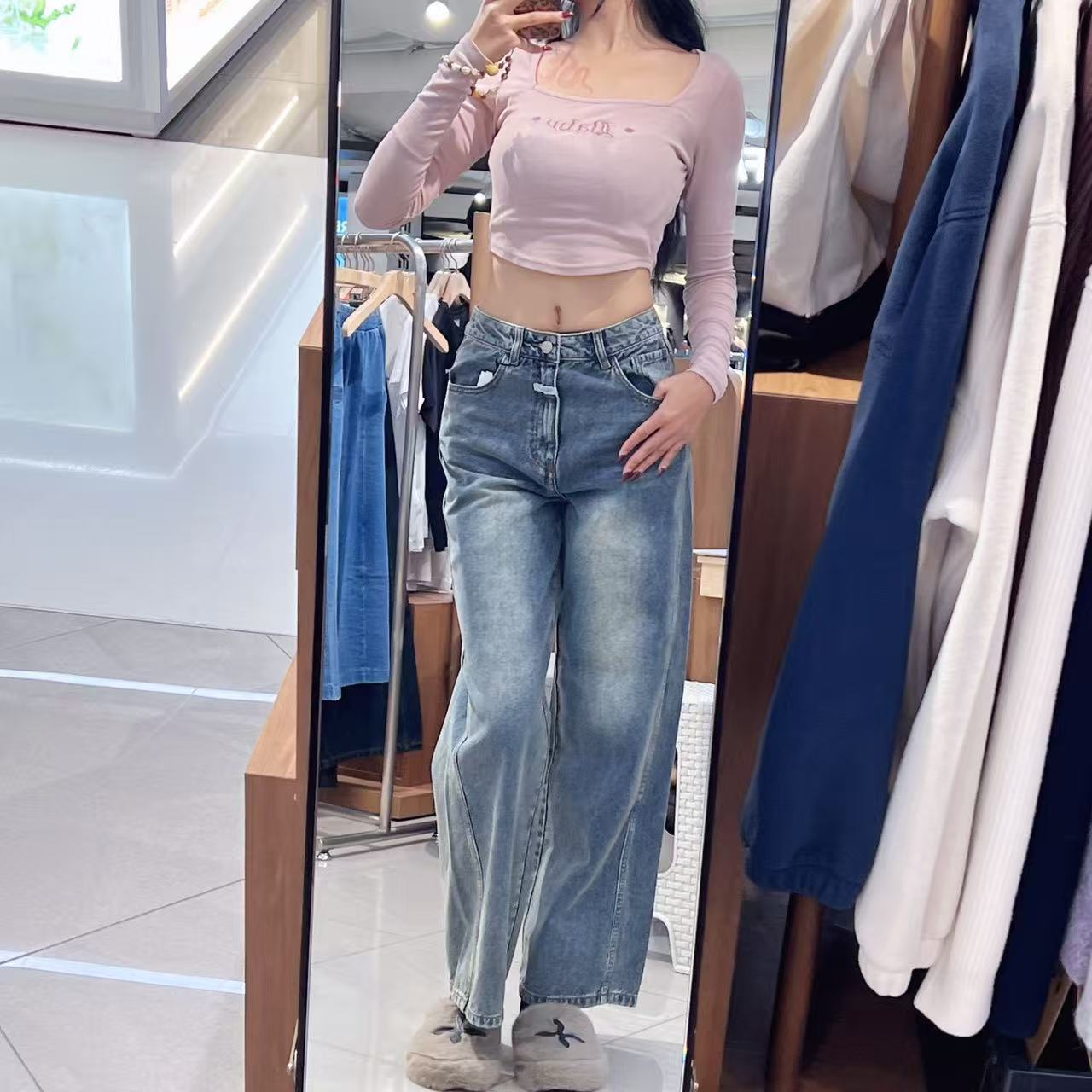 韓國 Marithe Francois Girbaud W Vintage Washed Denim Pants【MF733】