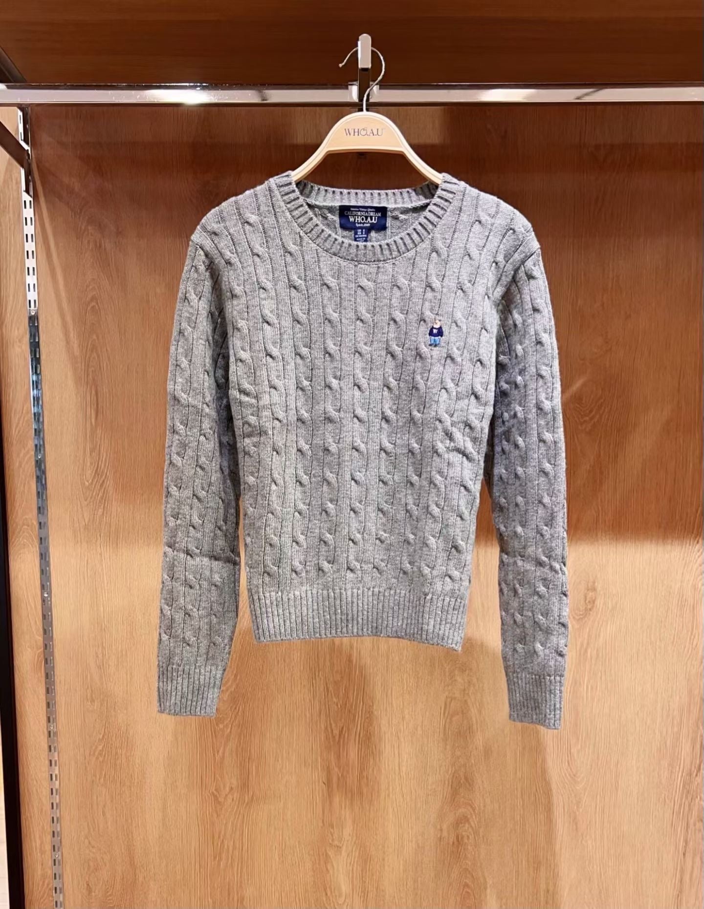 韓國 WhoAU Steve Cable R-neck Pull over【WA193】
