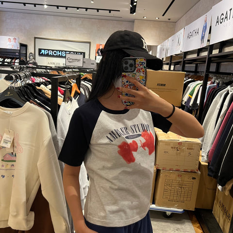 韓國 Ambler Cupid Bear Crop Short Sleeve T-Shirt【AR006】 - STT Mall HK 靚太網購
