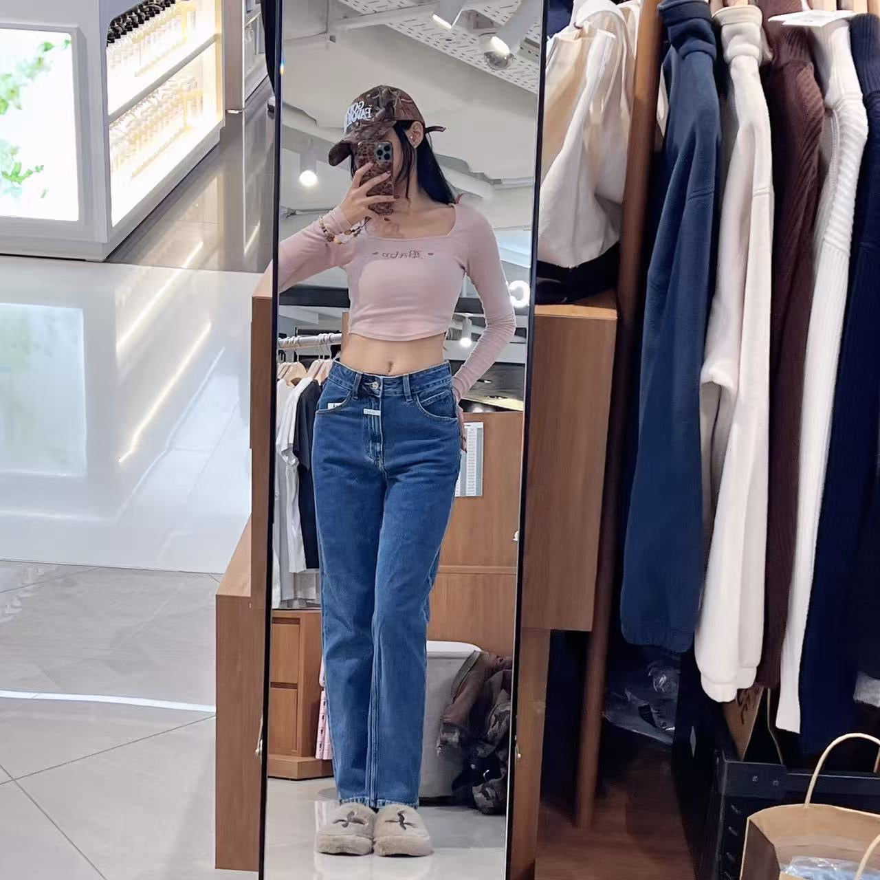 韓國 Marithe Francois Girbaud W Slim Straight Denim Pants【MF764】