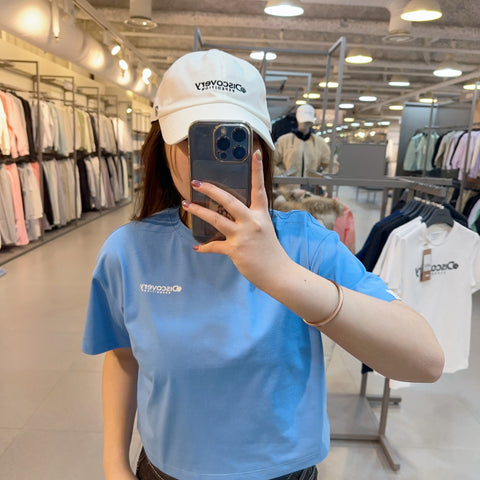 【現貨】韓國 Discovery Women's Back Graphic Crop Short Sleeve T-shirts【DY113】 - Image