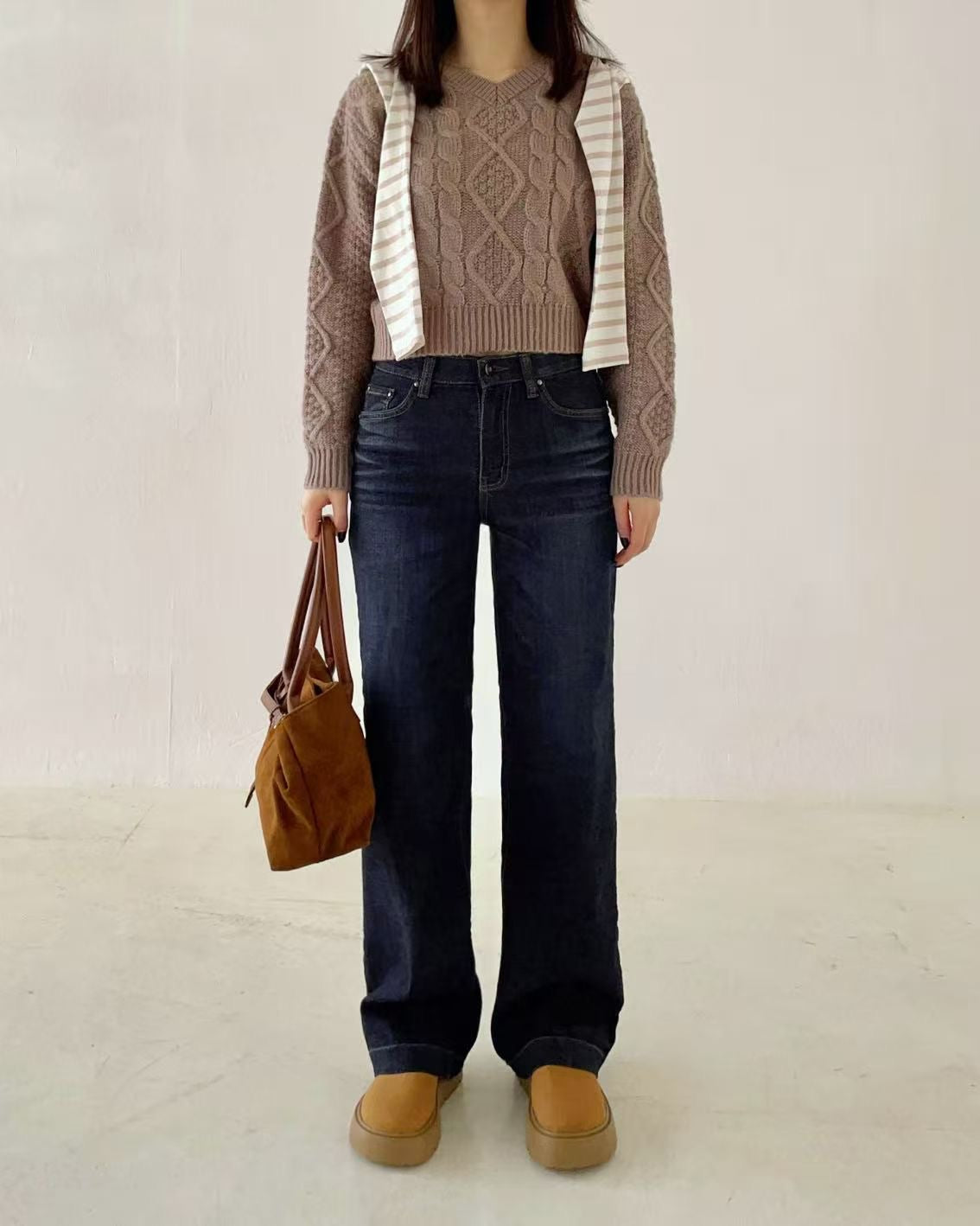 韓國 HowLuk 牛仔褲 刷薄毛 (冬季款)【H2515_1】