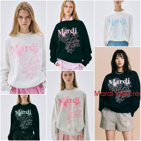 韓國 Mardi Mercredi SWEATSHIRT TRIPLE FLOWER - STT Mall HK 靚太網購