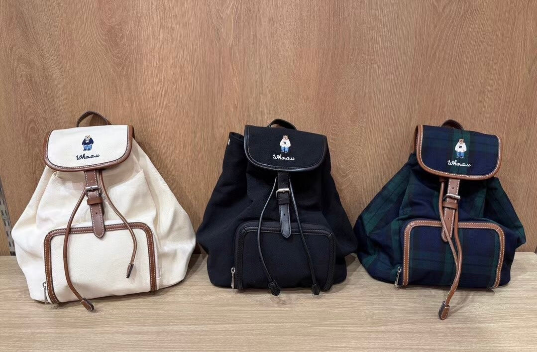 韓國 Who.A.U Canvas Pocket Backpack【WA212】