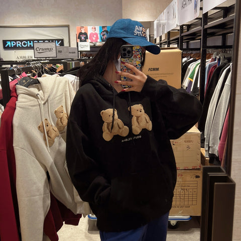 韓國 Ambler Big Twin Bear Hoodie【AR046】 - STT Mall HK 靚太網購