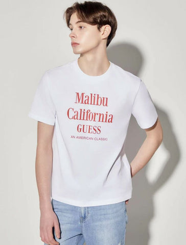韓國 Guess Men's Malibu Lettering Short Sleeve T-Shirt【GU018】