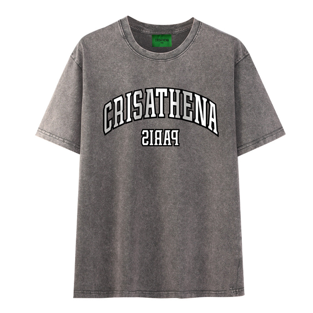 Crisathena Paris Stone Washed T-shirt【SM278】