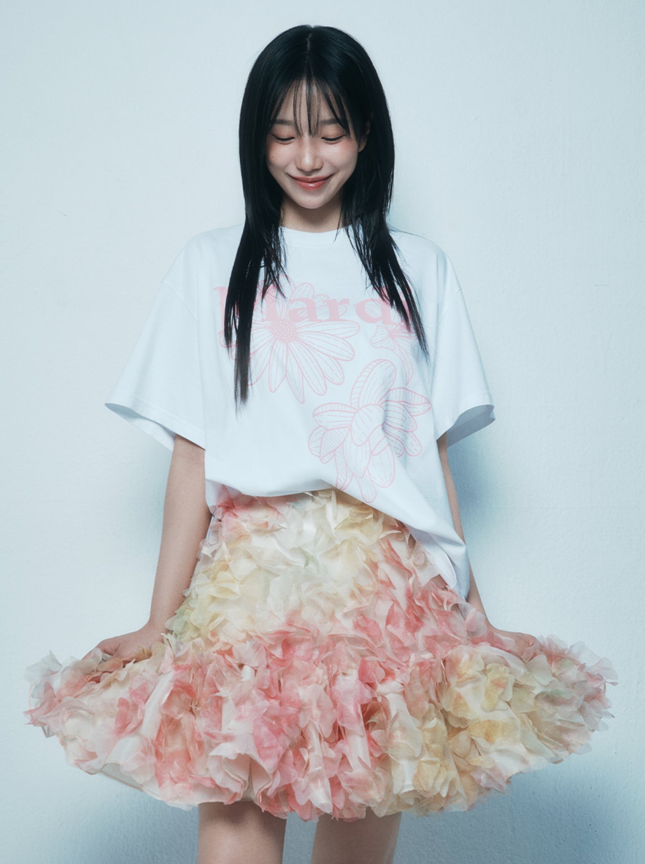 韓國 Mardi Mercredi UNISEX TSHIRT TRIPLE FLOWER【MM141】