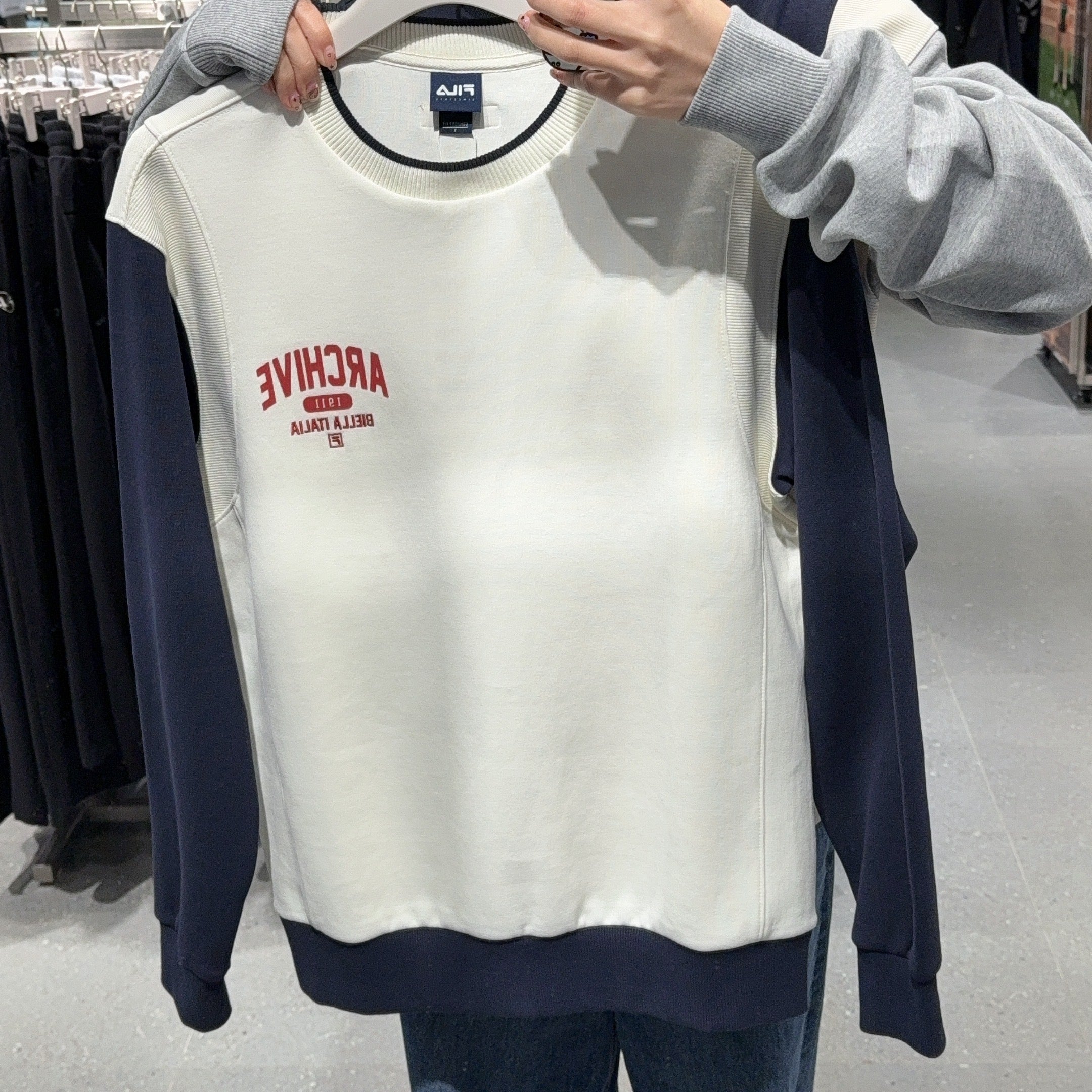 韓國 FILA New Color Block Sweatshirt【FA234】