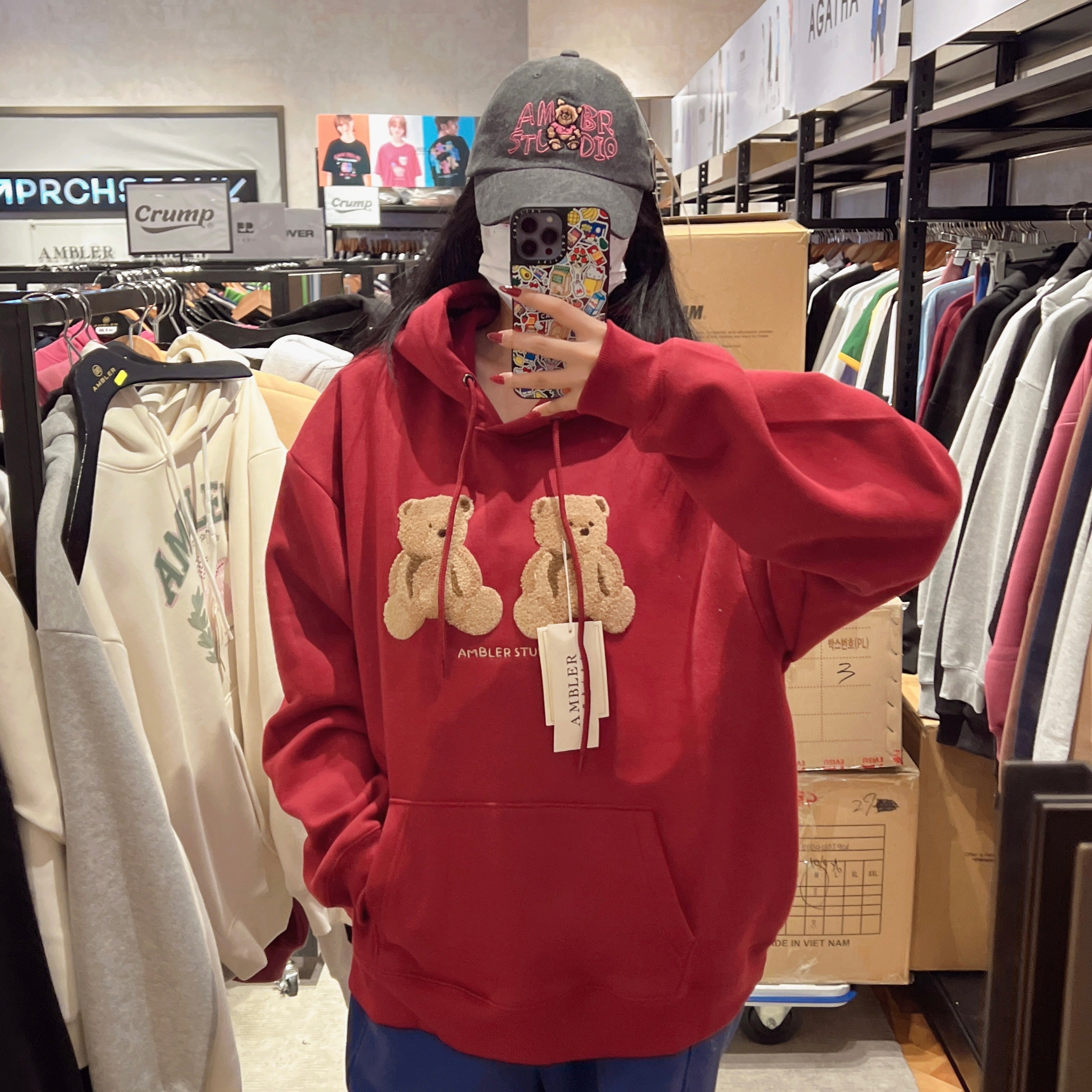 韓國 Ambler Big Twin Bear Hoodie【AR046】 - STT Mall HK 靚太網購