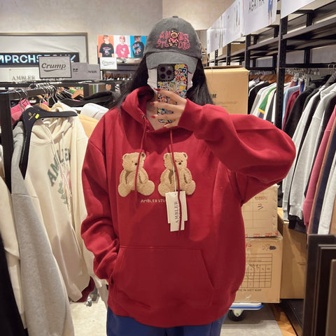 韓國 Ambler Big Twin Bear Hoodie【AR046】 - STT Mall HK 靚太網購