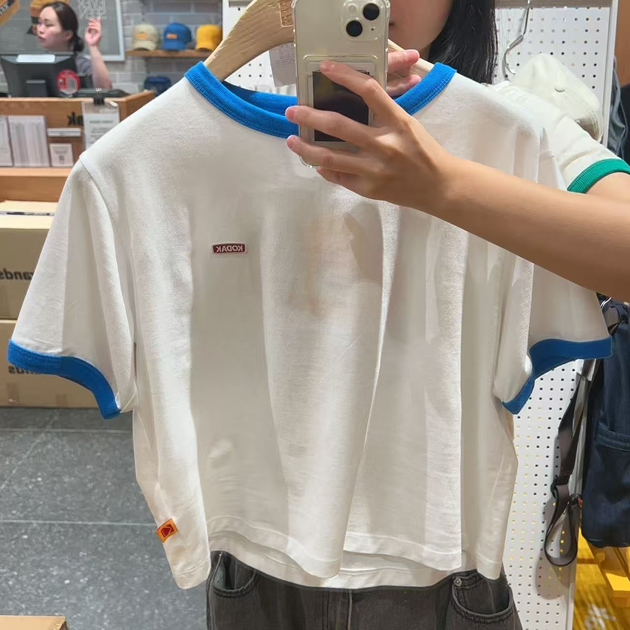 韓國 Kodak Breezepop Graphic Ringer Short Sleeve T-Shirt【KK008】