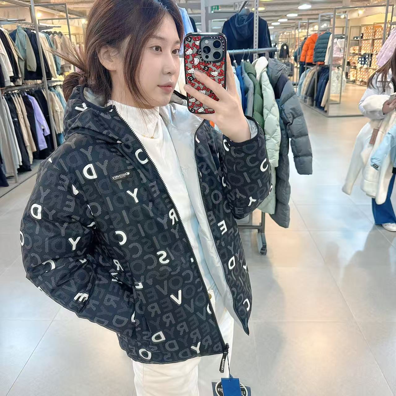 韓國 Discovery Kids Monogram Reversible Down Short Padding【DY168】