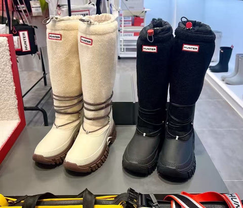 韓國 Hunter Women's Wanderer Shearling Insulated Tall Snow Boots防水【HR027】 - Image