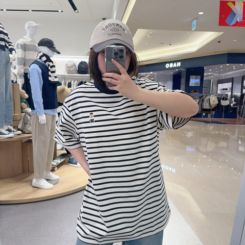 韓國 SPAO Striped Short Sleeve T-shirt【SP065】 - Image