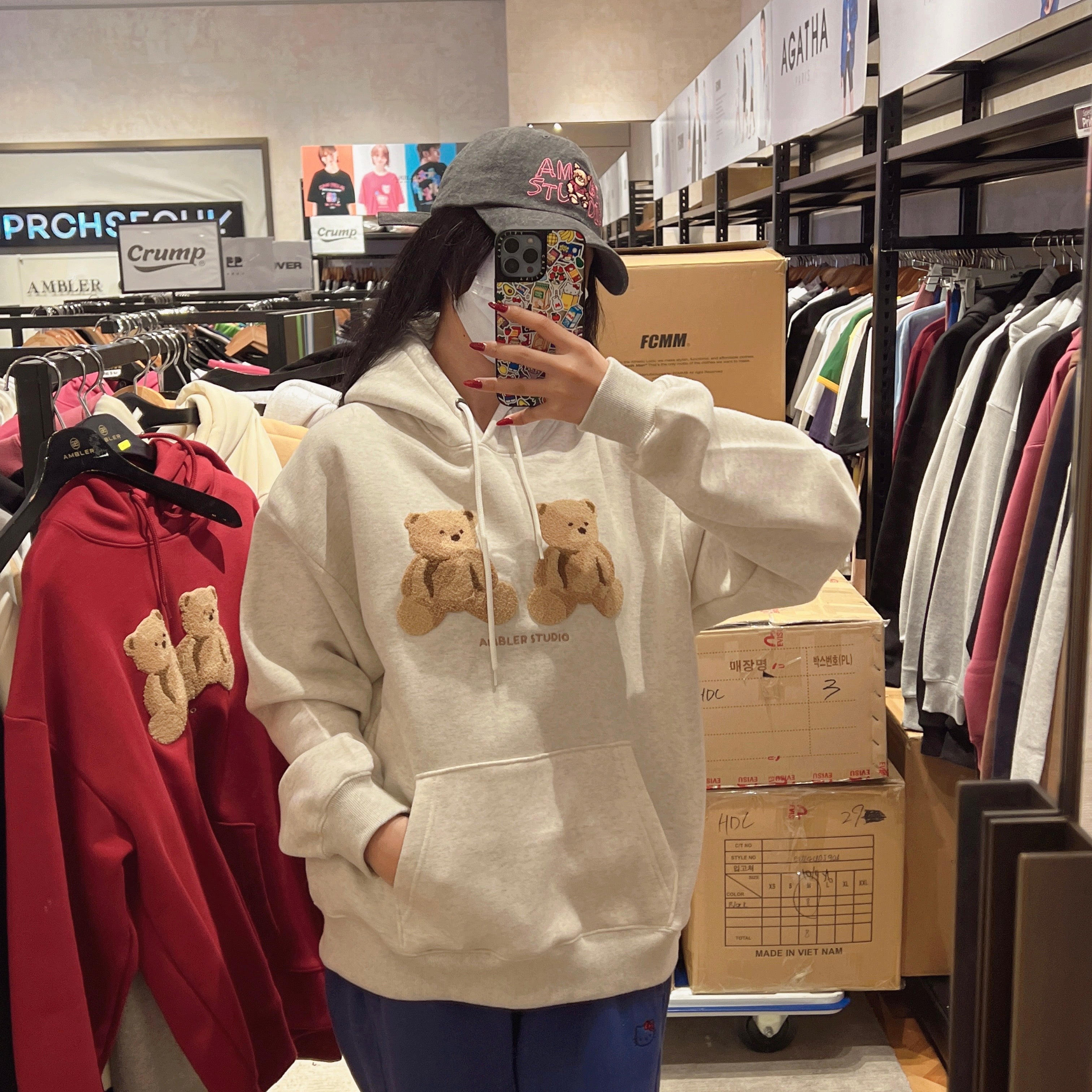 韓國 Ambler Big Twin Bear Hoodie【AR046】 - STT Mall HK 靚太網購