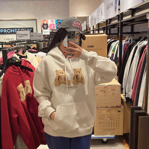 韓國 Ambler Big Twin Bear Hoodie【AR046】 - STT Mall HK 靚太網購
