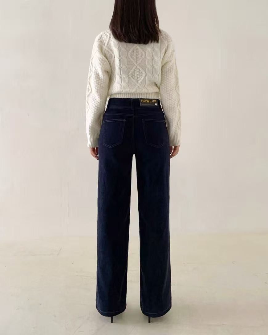 韓國 HowLuk 牛仔褲 刷薄毛 (冬季款)【H2566】