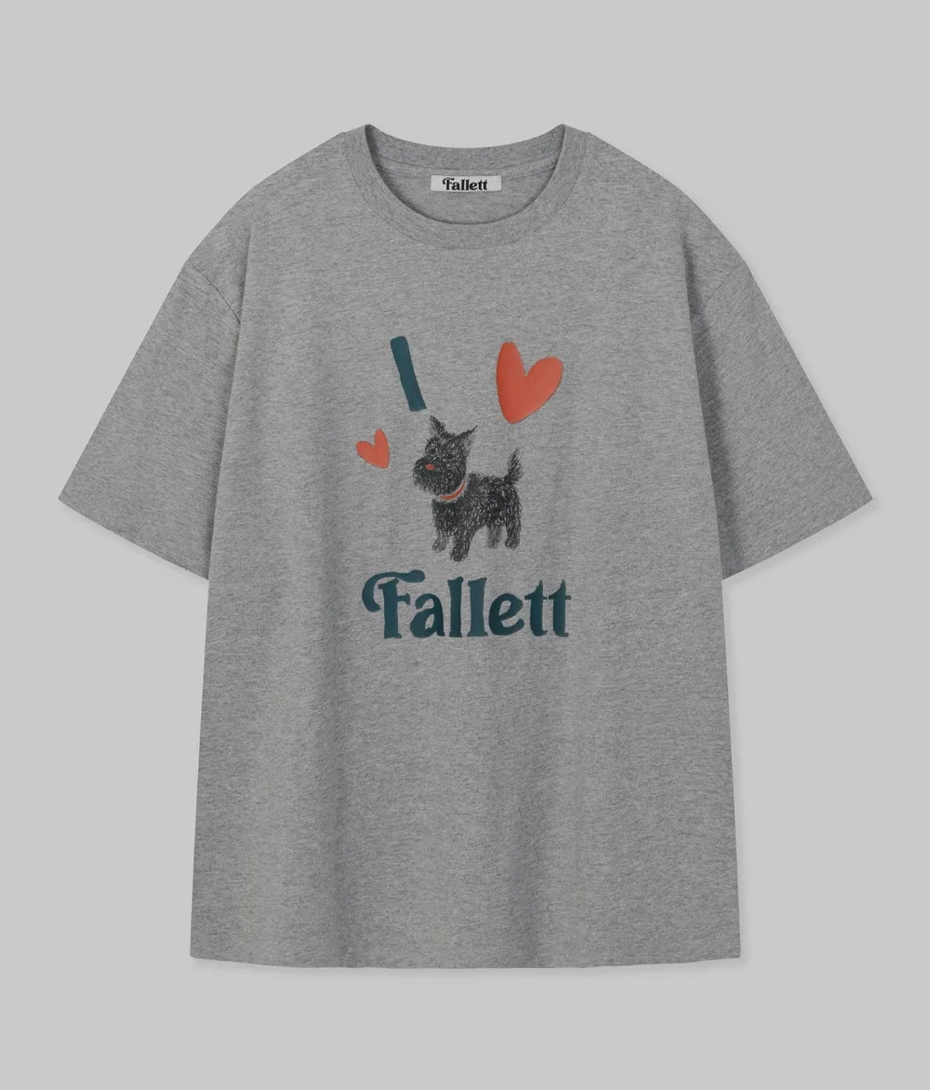 韓國 Fallett Puppy drawing overfit short sleeve T-shirt【FT001】