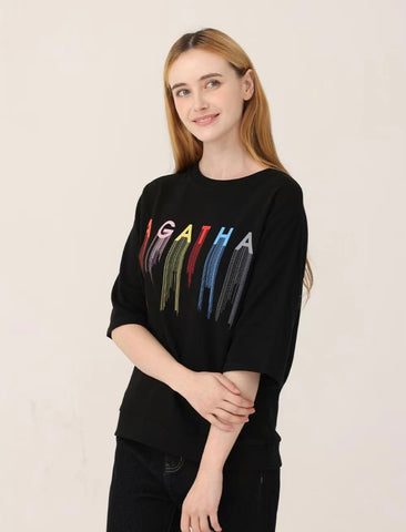 韓國 Agatha Multi Logo Drop 5-Piece T-shirt【AG021】