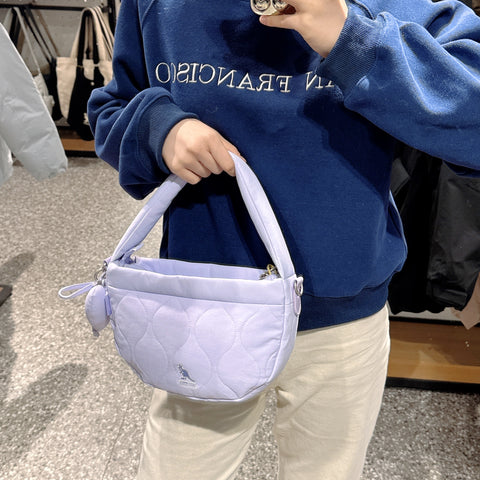 韓國 KANGOL WH Quilt Round Crossbody Bag【KL005】 - Image