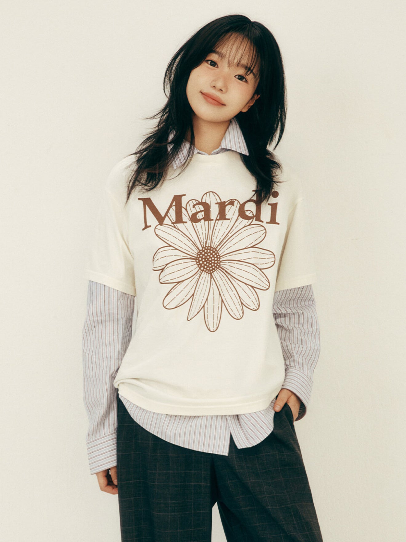 韓國 Mardi Mercredi TSHIRT FLOWERMARDI【MM039】