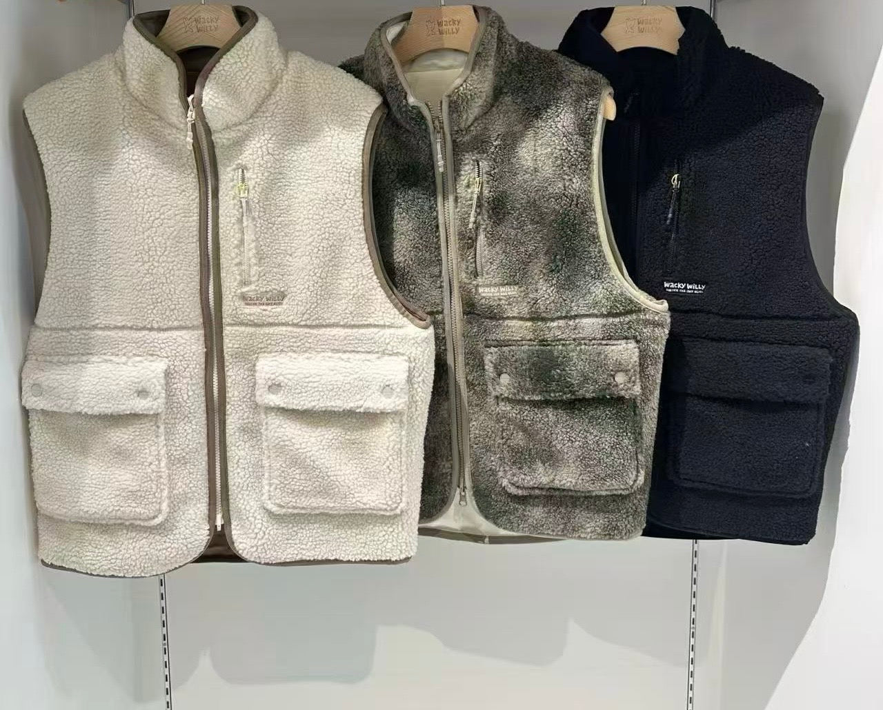 韓國 Wacky Willy Reversible Fleece Vest【WW098】