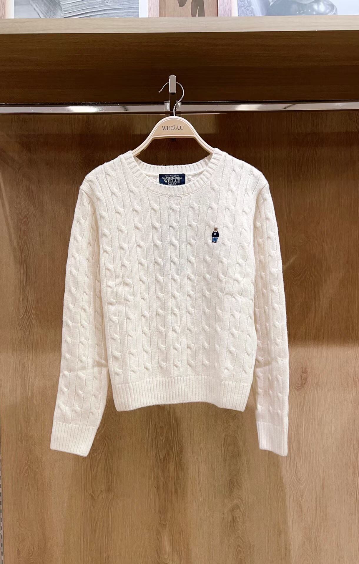 韓國 WhoAU Steve Cable R-neck Pull over【WA193】