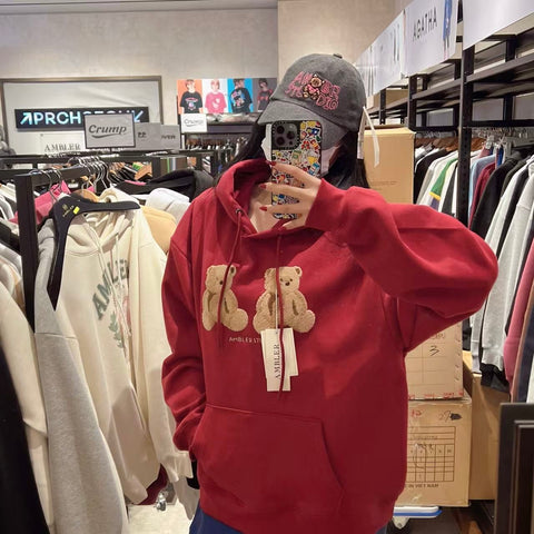 韓國 Ambler Big Twin Bear Hoodie【AR046】 - STT Mall HK 靚太網購