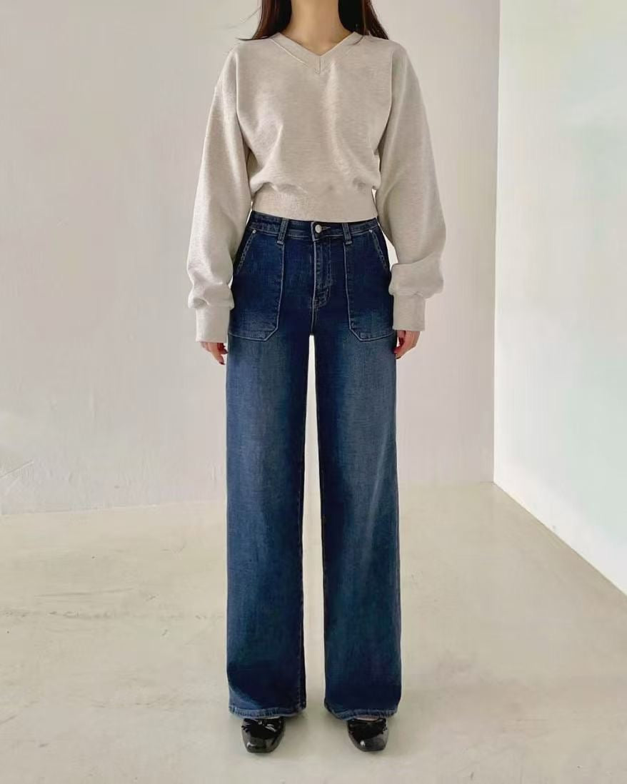 韓國 HowLuk 牛仔褲 刷薄毛 (冬季款)【H2508_1】