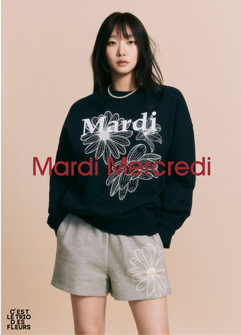 韓國 Mardi Mercredi SWEATSHIRT TRIPLE FLOWER - STT Mall HK 靚太網購