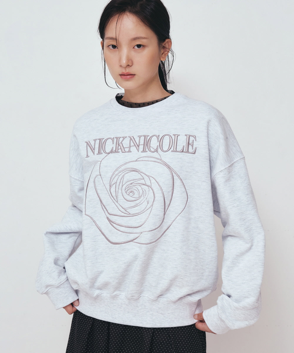 韓國 Nick Nicole Volume Nicloe Rose Sweatshirt【NK008】