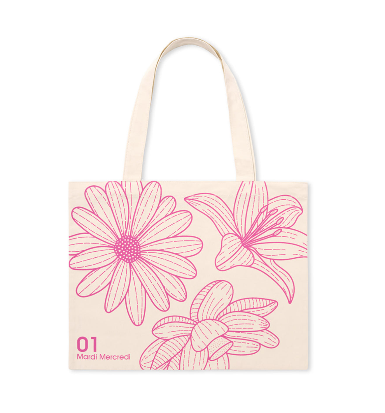 韓國 Mardi Mercredi CANVAS BAG TRIPLE FLOWER 【MM043】