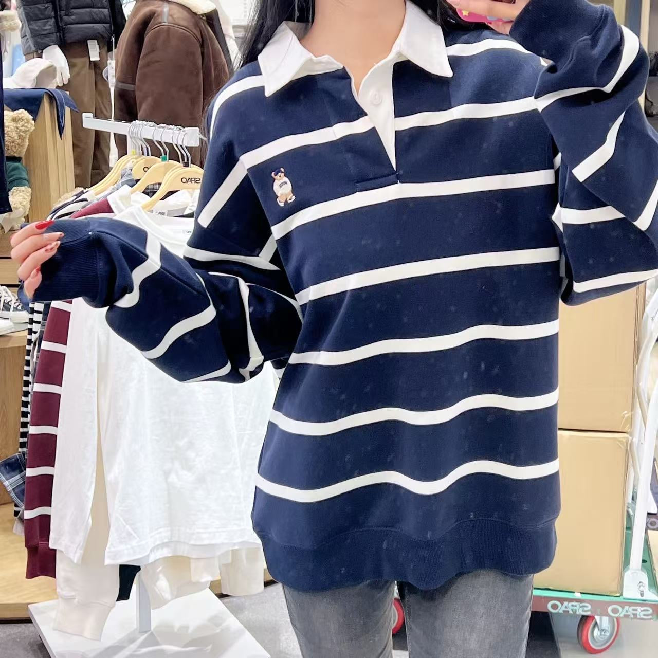 韓國 SPAO Rugby Sweatshirt【SP221】