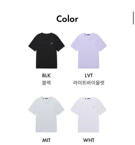 韓國 Guess Men's Aerocool Mini Triangle V-Neck Short Sleeve T-Shirt【GU023】