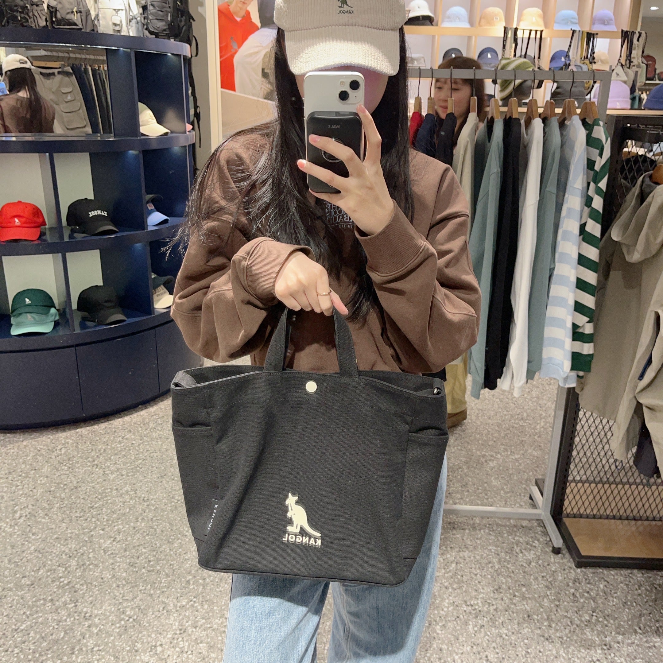 韓國 KANGOL New Canvas Tote Bag Harper【KL038】
